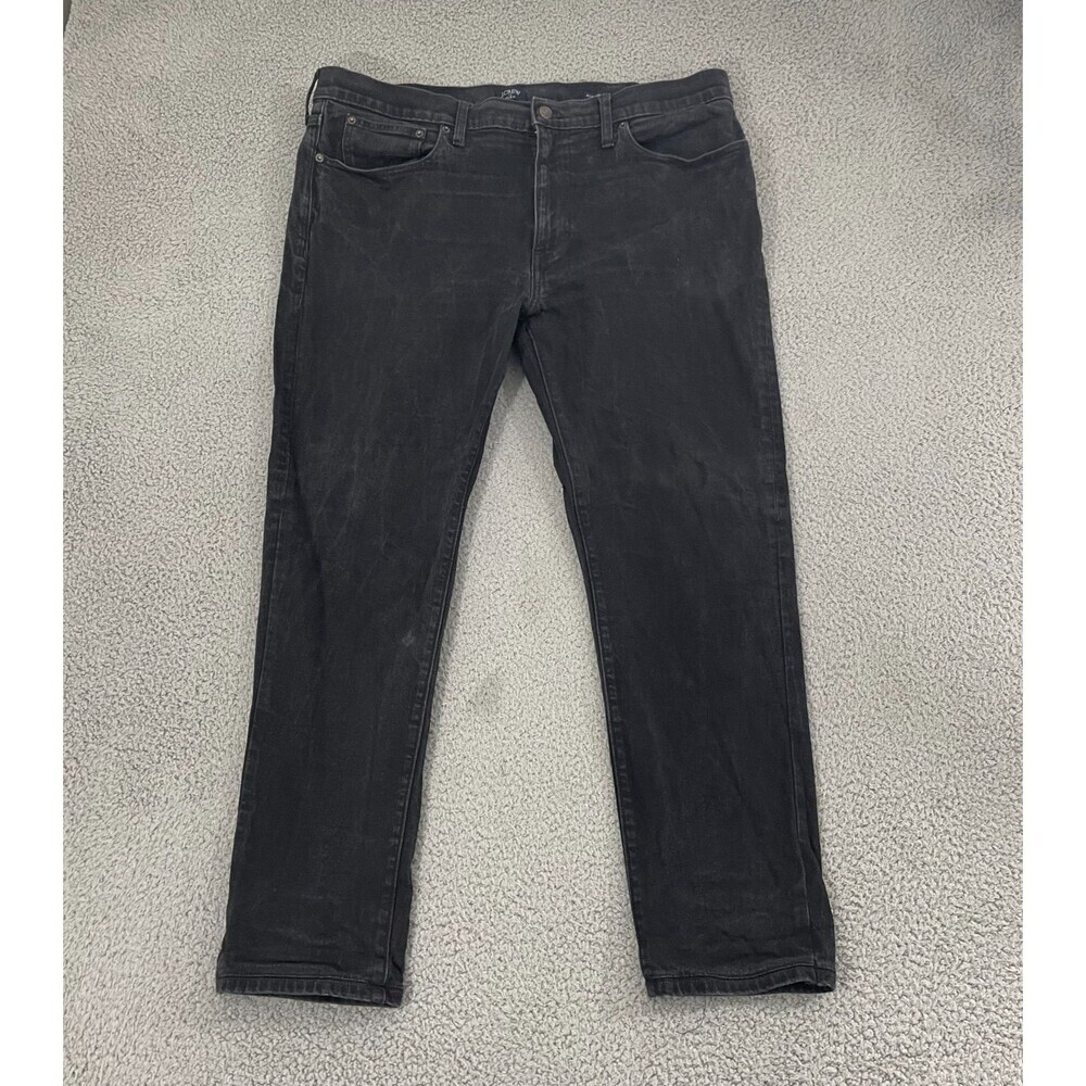 J.CREW Flex Jeans Men 38x32*(Act 40x29) Black Straight Leg Stretch Denim